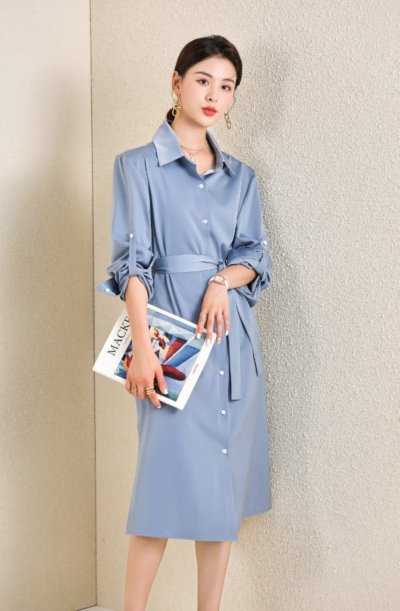 Meliora Maya Blue Caprice Oversized  Dress - elegant women’s luxury fashion