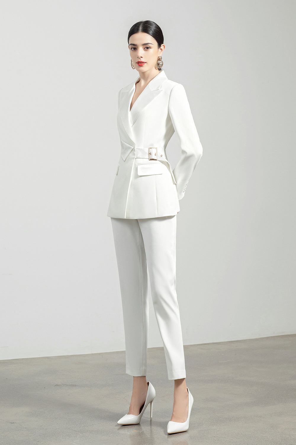 Meliora Alabaster Trouser Suit - elegant women’s luxury fashion