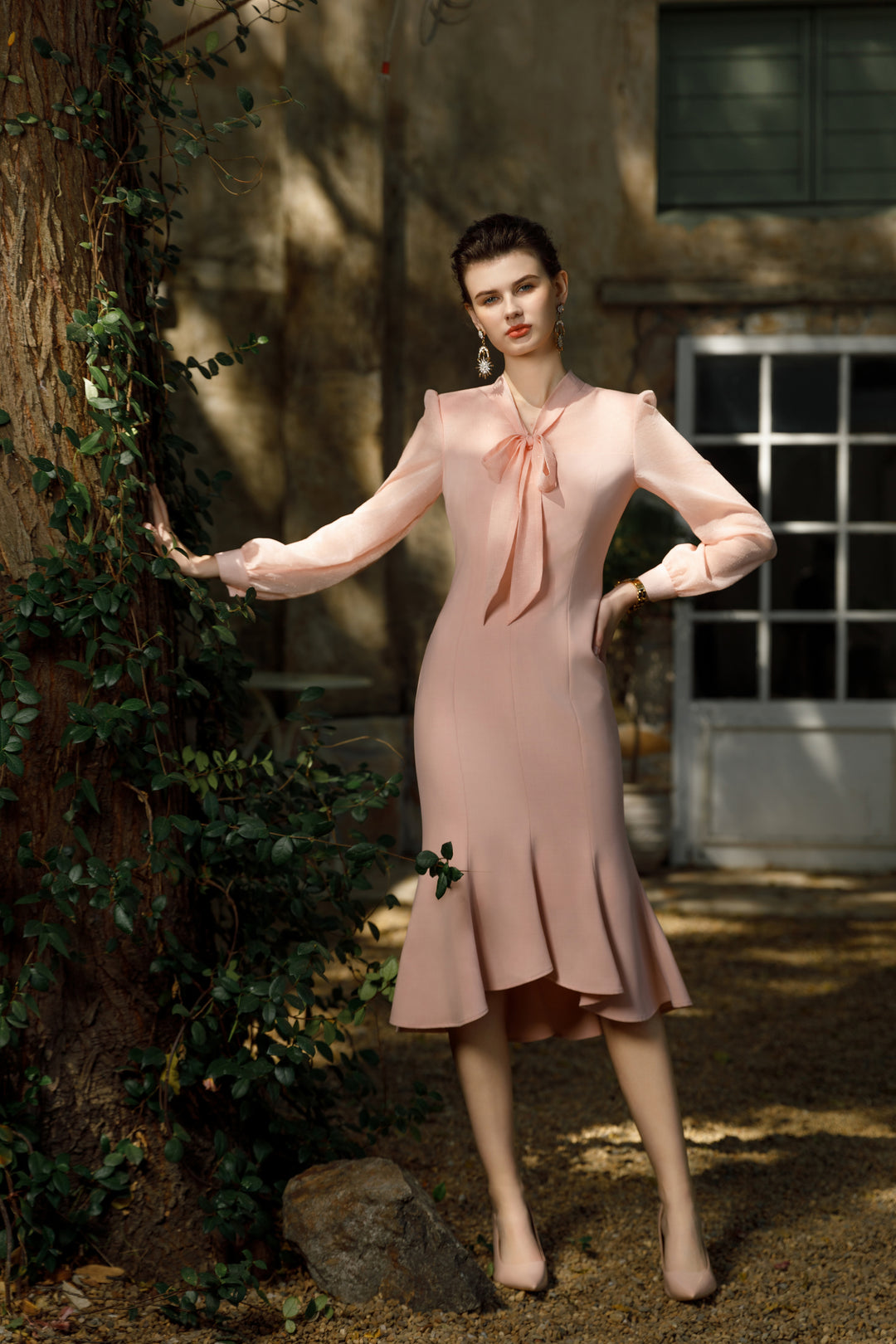 Meliora Rose Midi Dress - elegant women’s luxury fashion