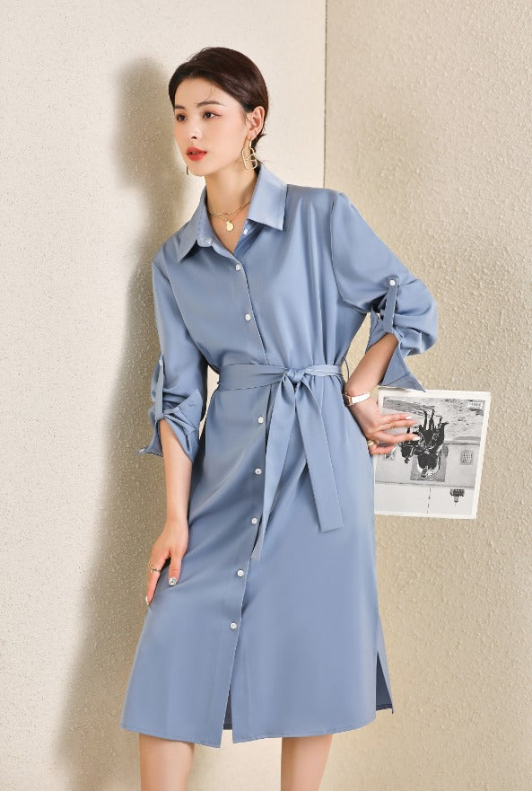 Meliora Maya Blue Caprice Oversized  Dress - elegant women’s luxury fashion