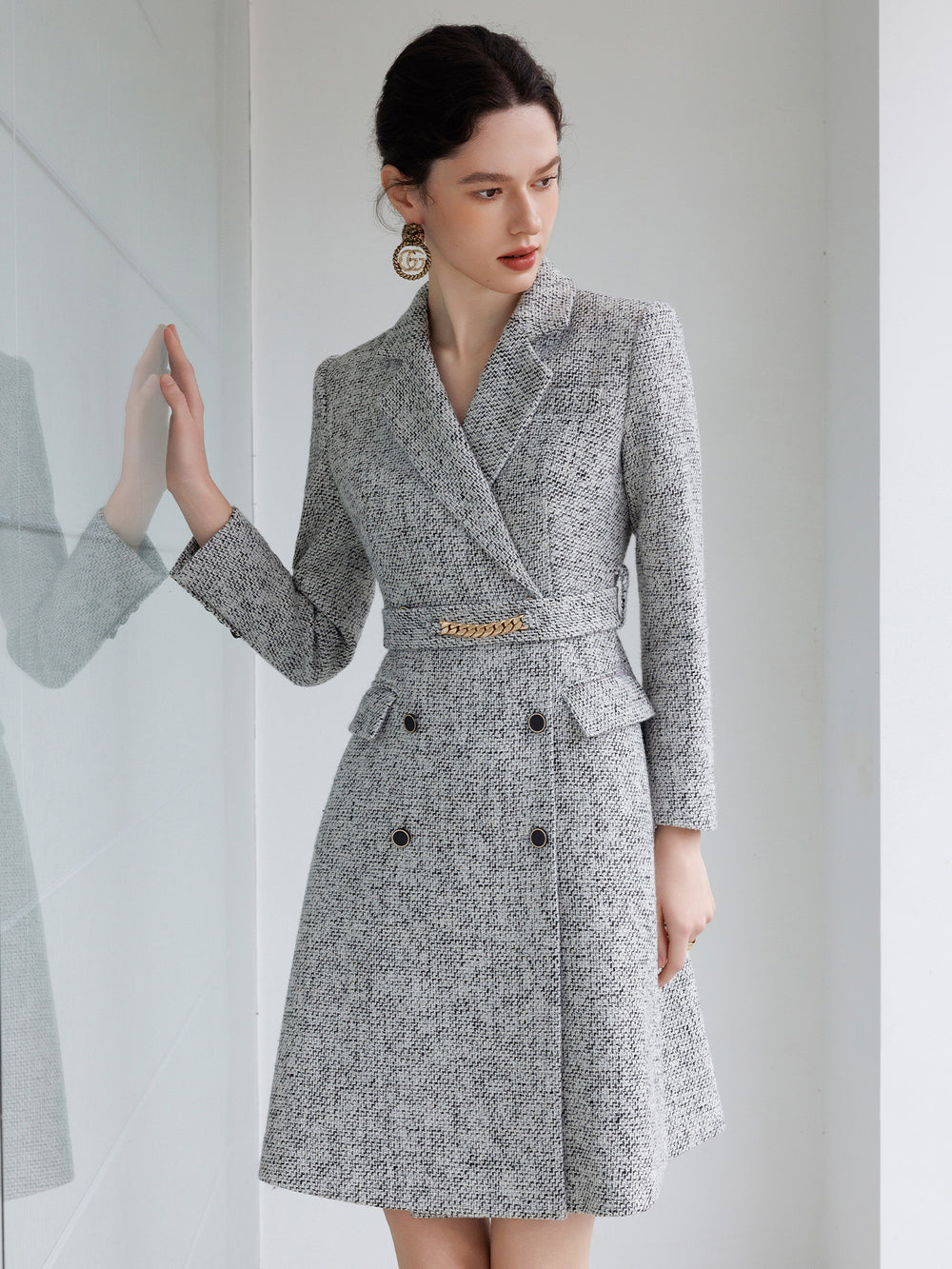 Meliora Silver Executive Reverie Dress, elegant women’s luxury fashion for formal events