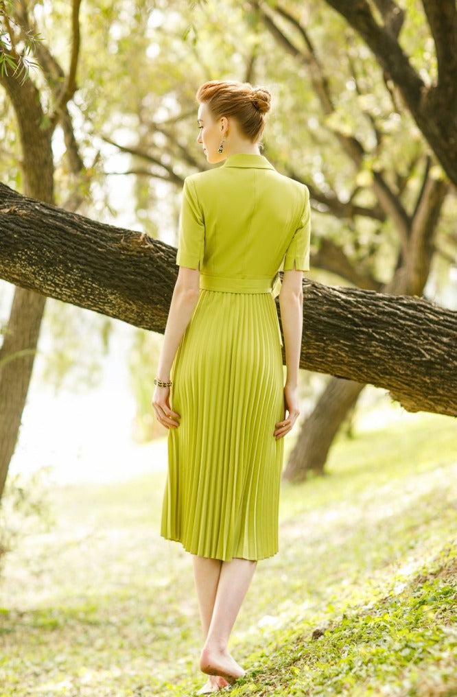 slim fit dress slacks Meliora Calypso Pear Green Dress