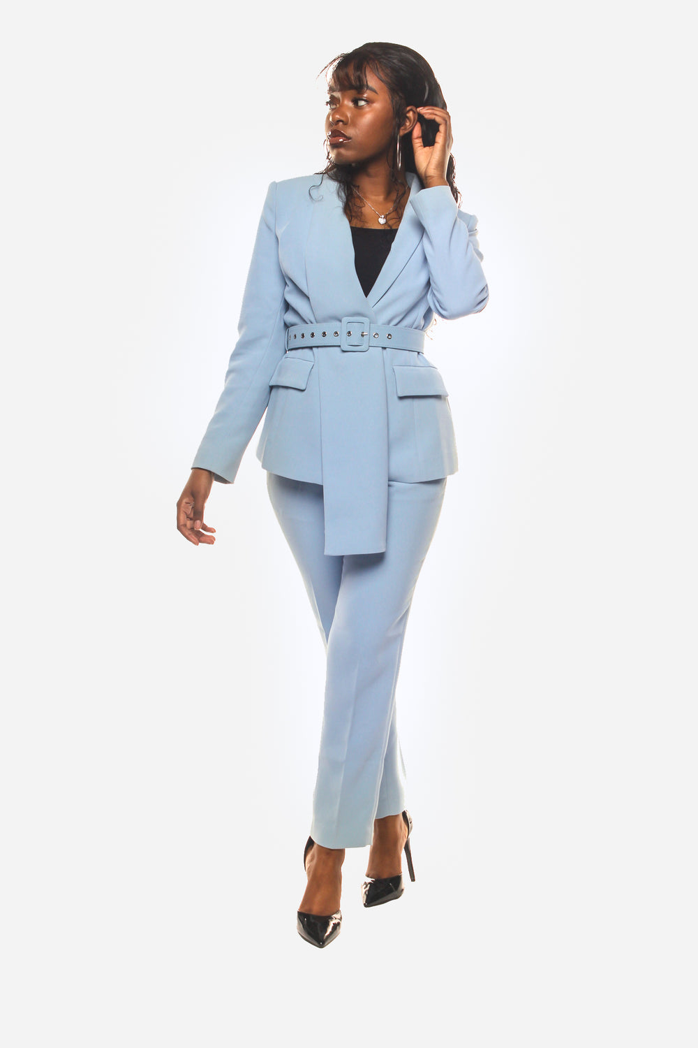 Meliora Blue Two Piece Trouser Suit - Elegant womens clothing