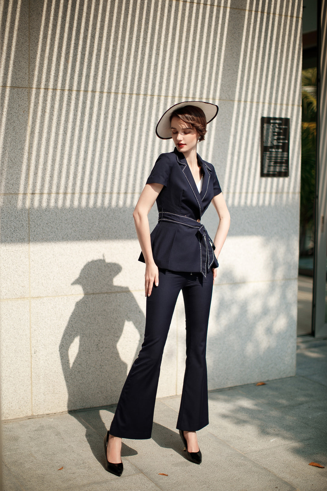 Meliora Opulent Amore Short Sleeve Suit - Elegant womens wear.