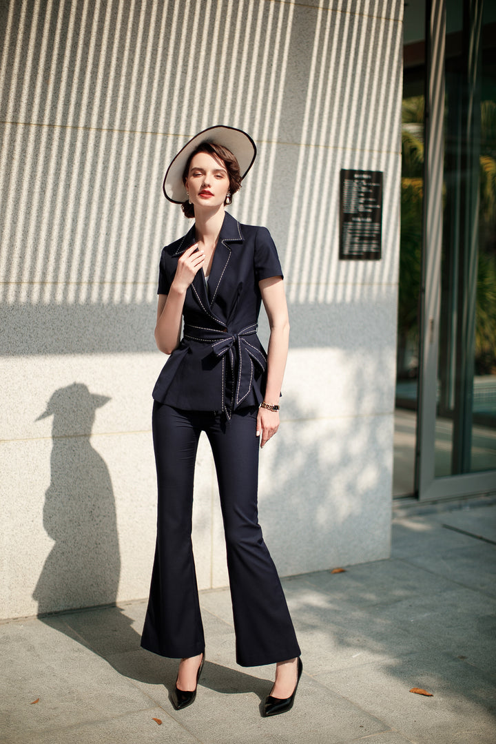 Meliora Opulent Amore Short Sleeve Suit - Elegant womens wear.