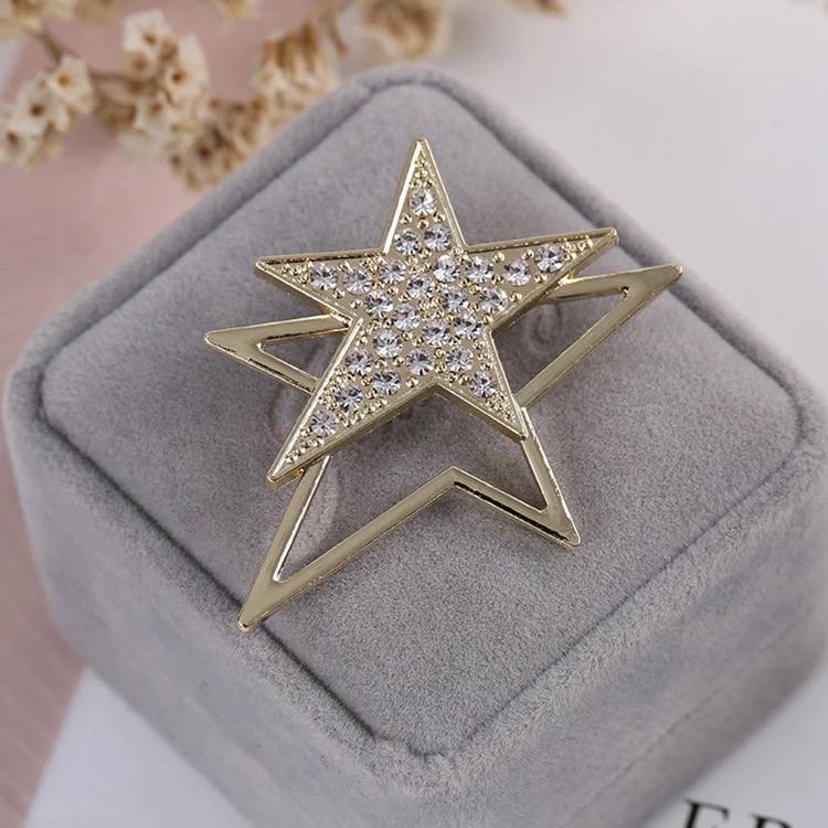 Meliora Star Brooch Pin - Golden star brooch pin for women