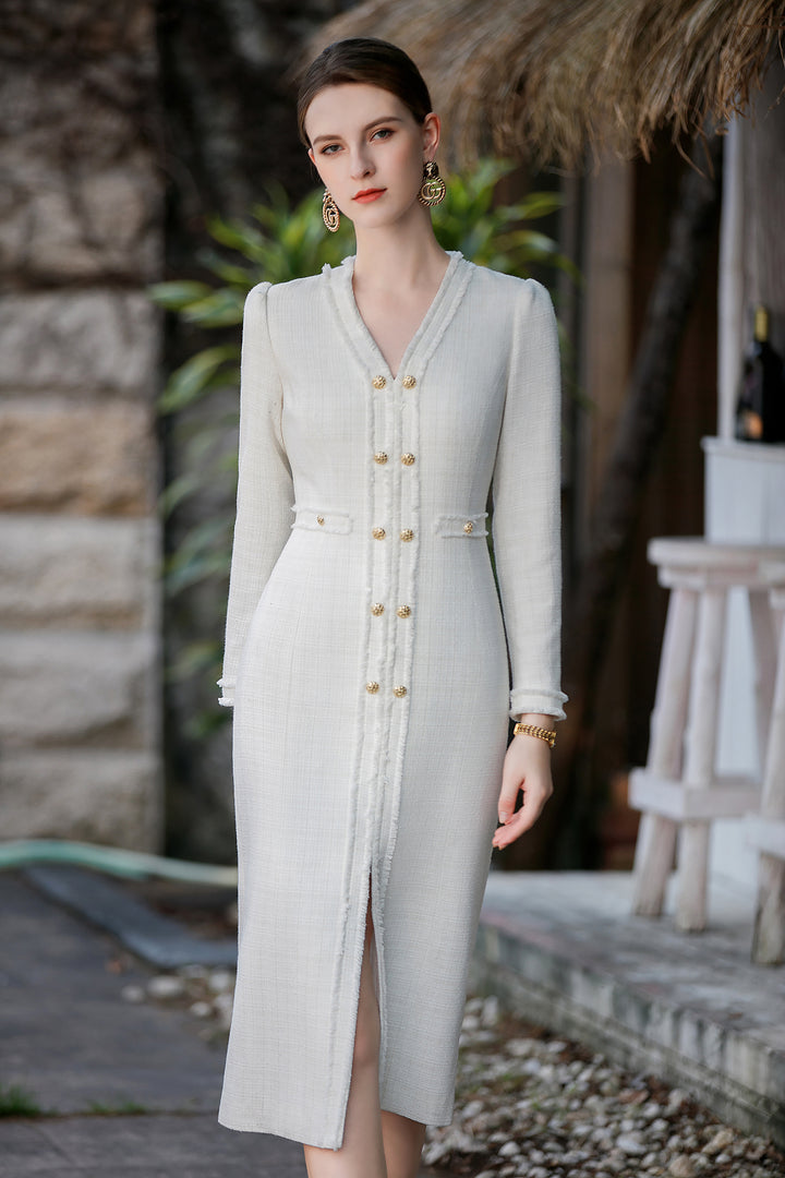 Meliora Chic Serenade Tweed Dress - Elegant women's clothing.