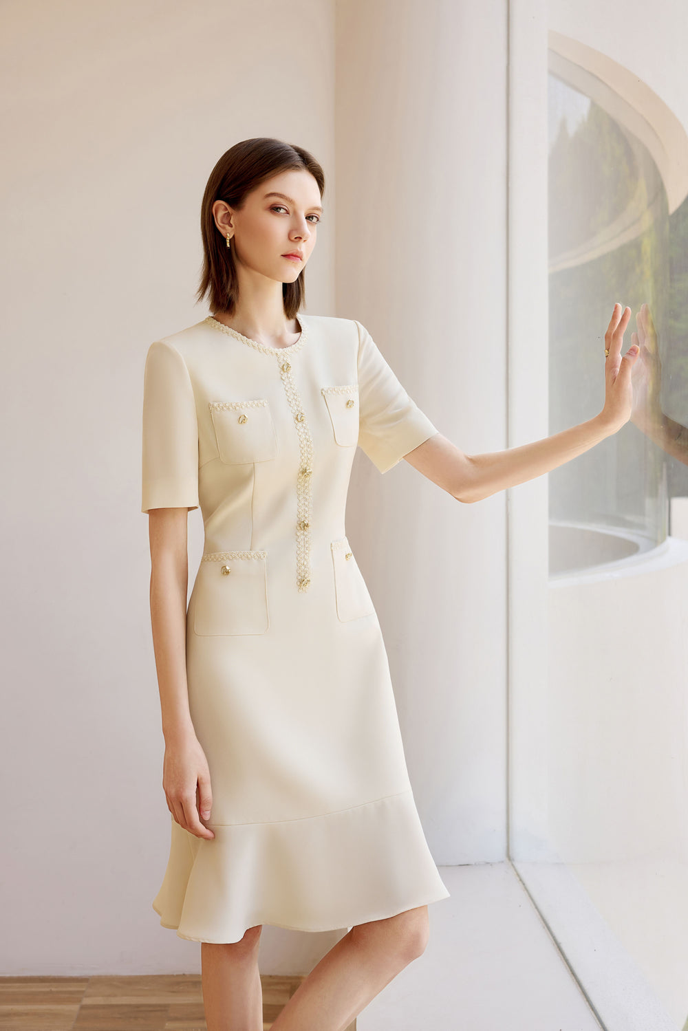 Meliora Pearl Serenity Dress -   elegant women’s luxury fashion