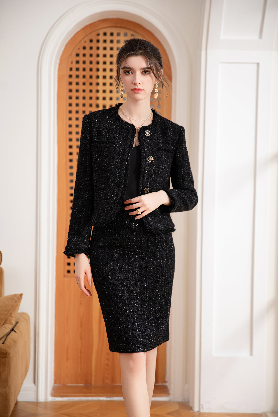 Meliora Cavalleria Tweed Skirt Suit