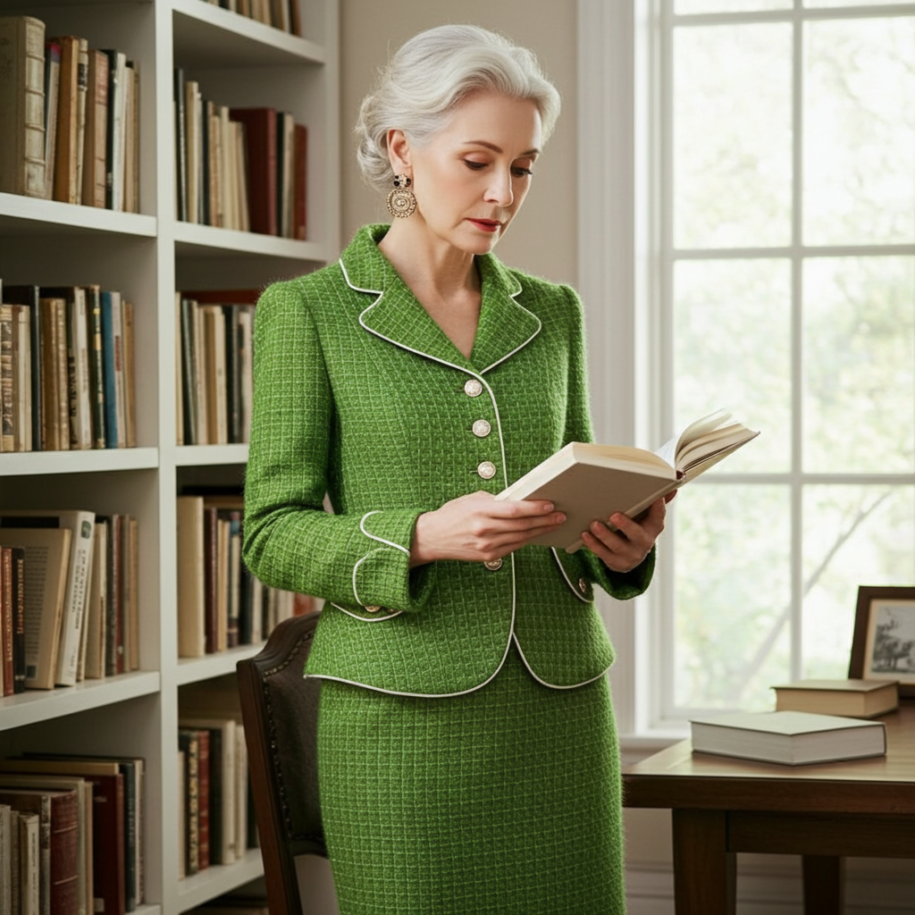 Meliora Regal Flourish Tweed Skirt Suit