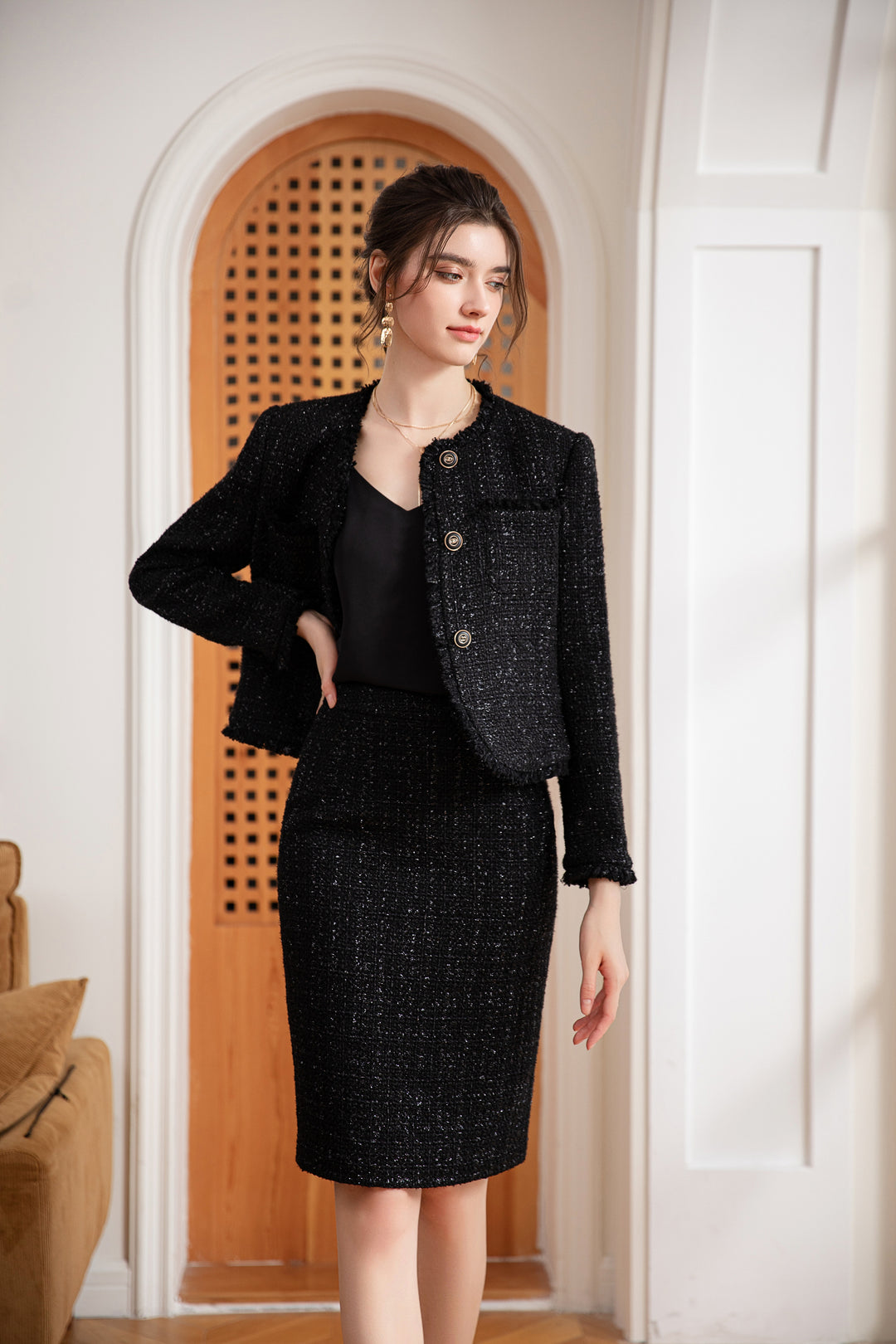 Meliora Cavalleria Tweed Skirt Suit