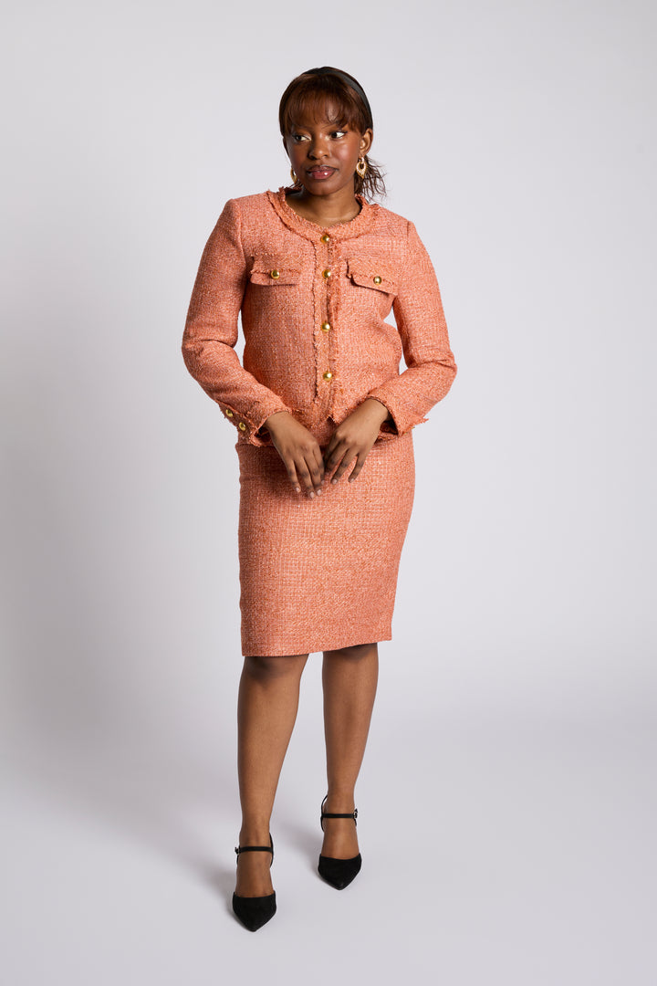 Meliora Sandstone Tweed Skirt Suit