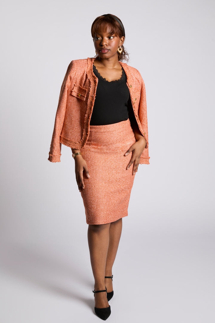 Meliora Sandstone Tweed Skirt Suit