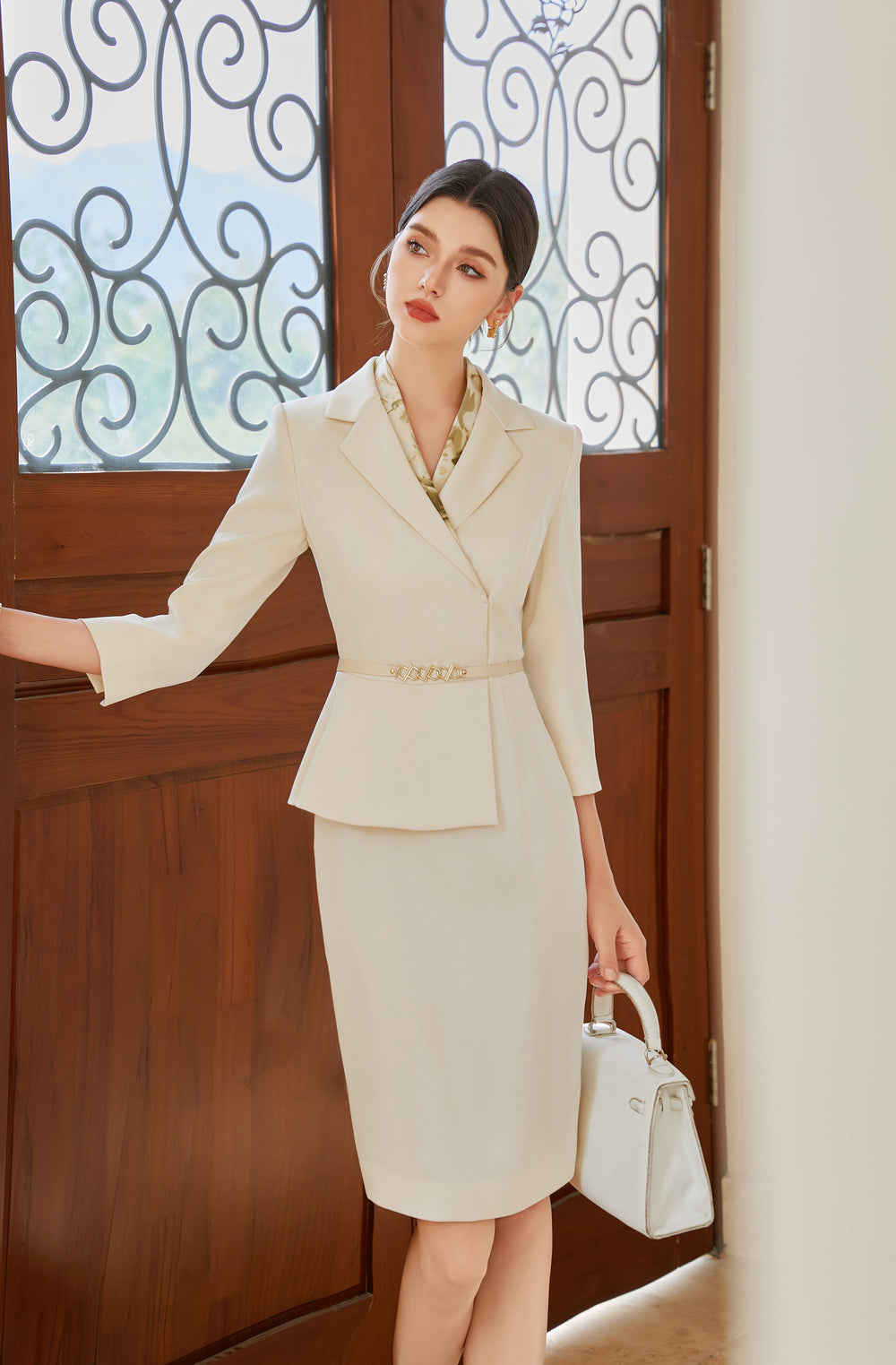 Meliora Cream Chartreuse Dress - elegant women’s luxury fashion