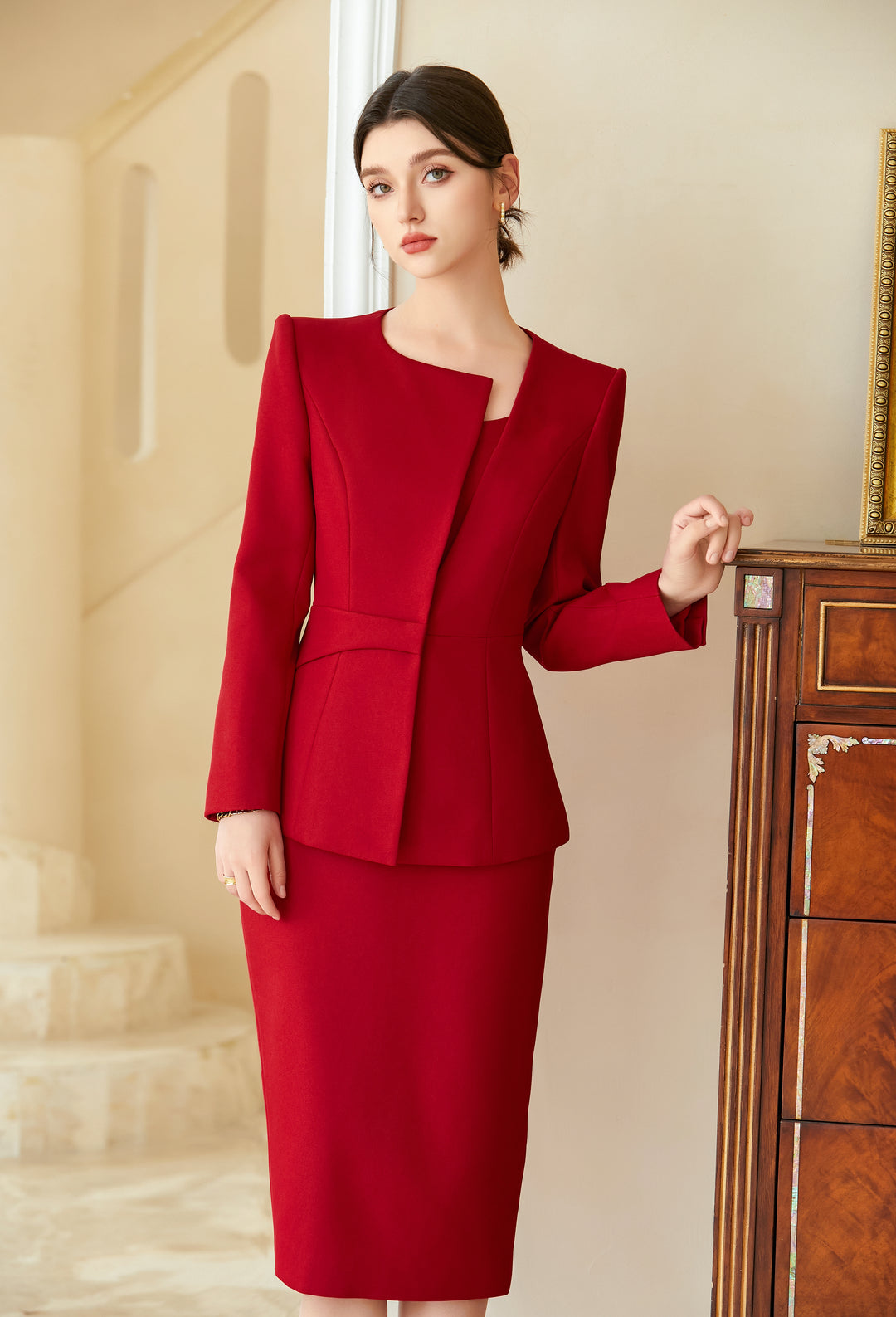 Meliora Sangria Rouge Dress Suit