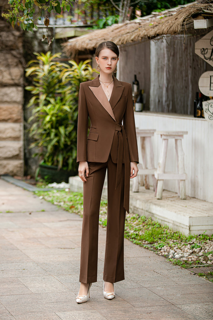 Meliora Automne-Hiver Brown Trouser Suit