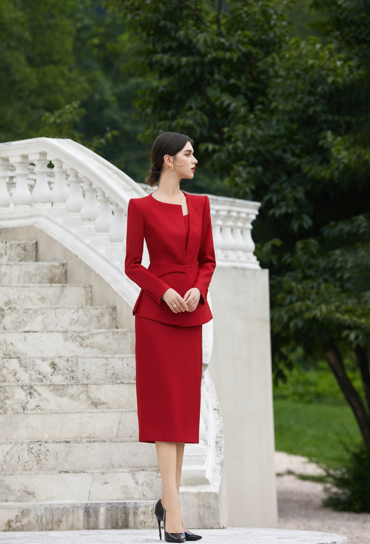 Meliora Sangria Rouge Dress Suit