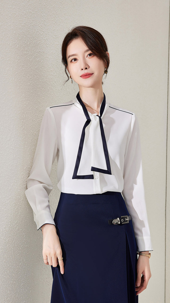 Meliora Bow Tie Neck Blouse