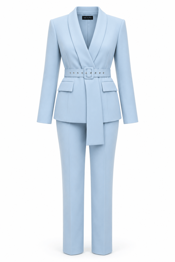 Meliora Blue Two Piece Trouser Suit