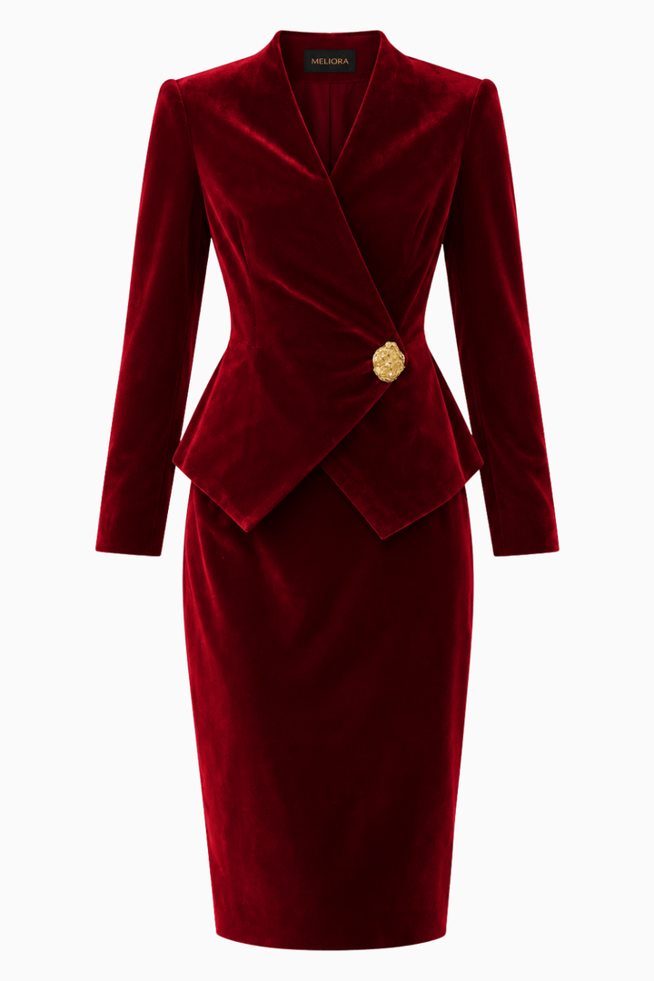 Meliora Château Velvet Skirt Suit