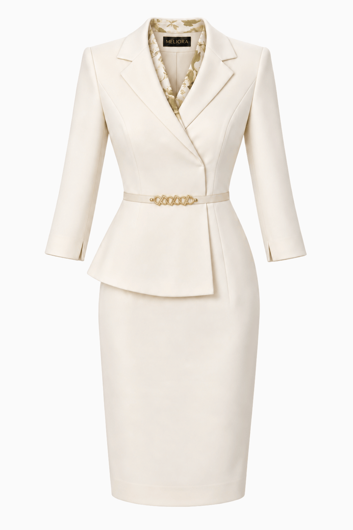 Meliora Cream Chartreuse Dress