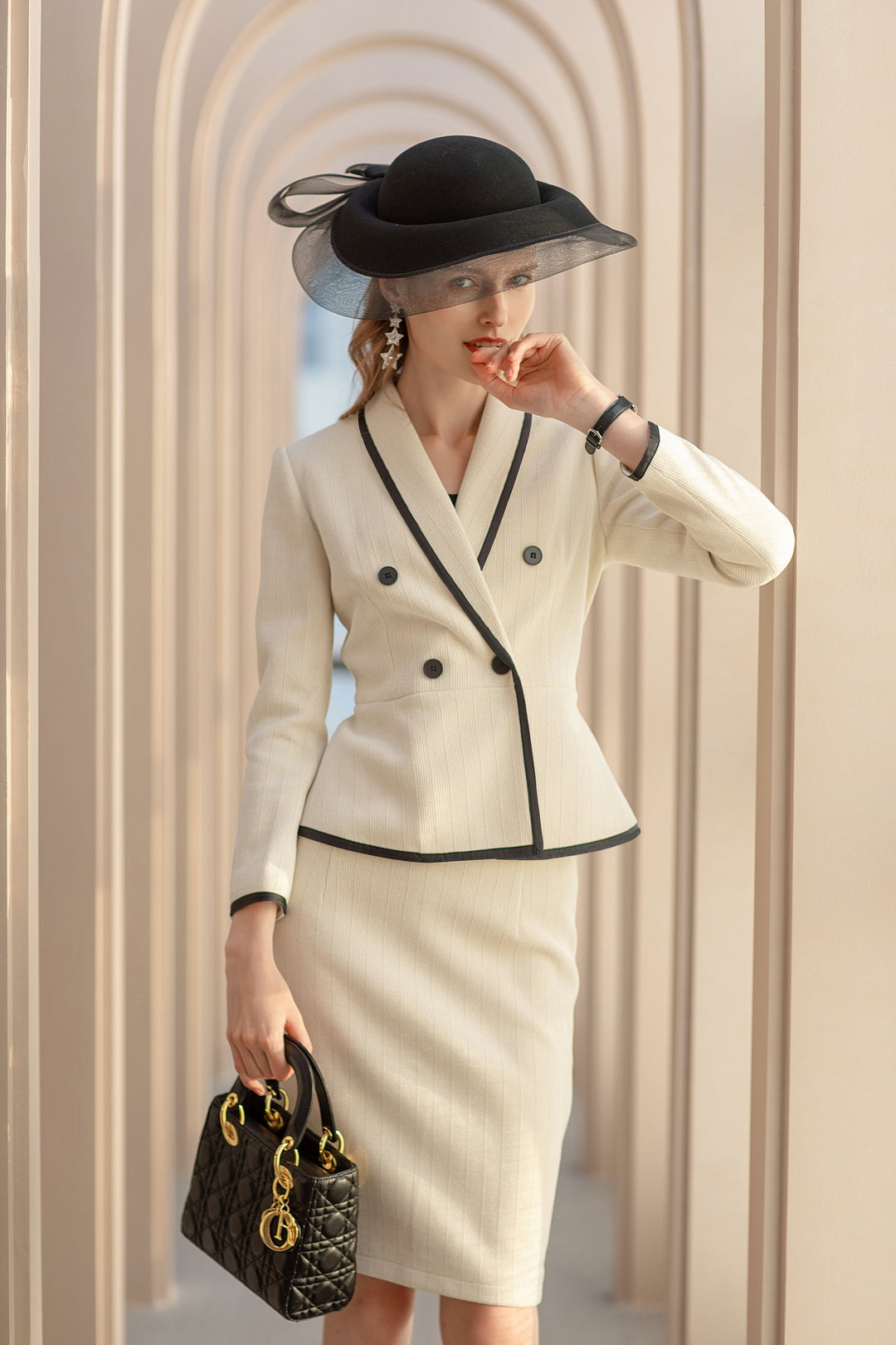 Meliora Cream Skirt Suit