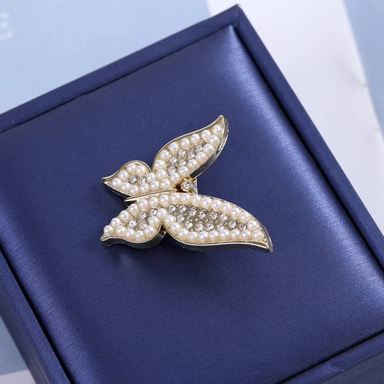 Accessorise your Orchid wrap dress with this crystal & pearled encrusted butterfly brooch pin. Christmas gift idea