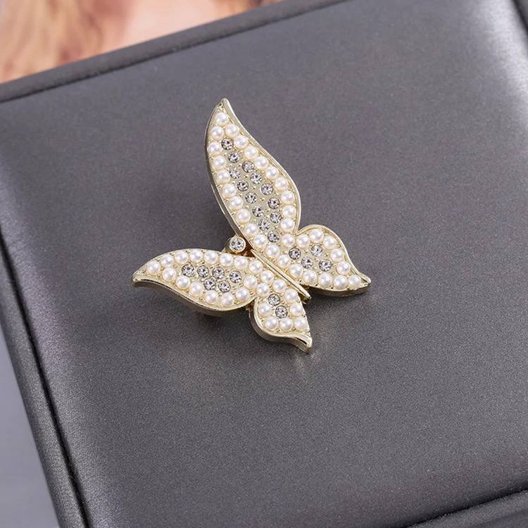 Accessorise your Orchid wrap dress with this crystal & pearled encrusted butterfly brooch pin. Christmas gift idea