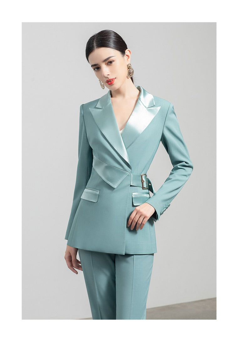 Meliora Turquoise Trouser Suit