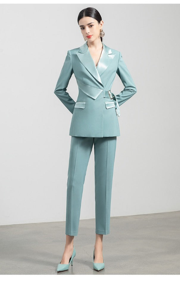 Meliora Turquoise Trouser Suit