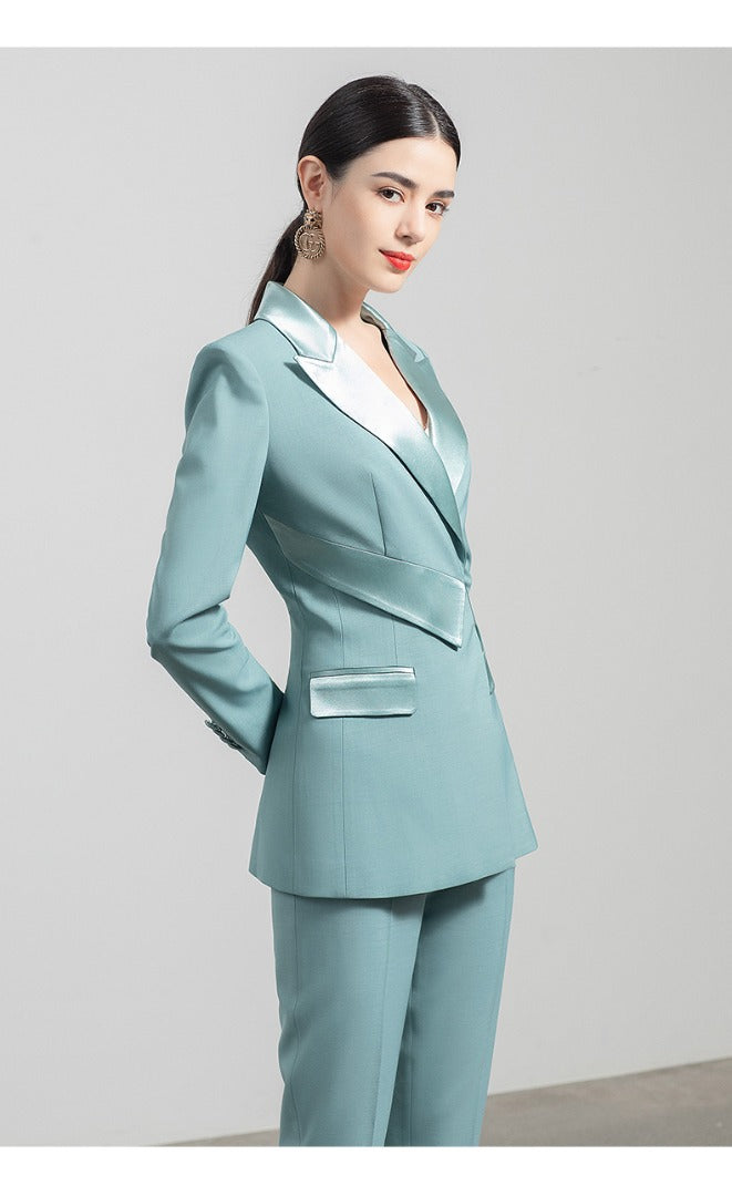 Meliora Turquoise Trouser Suit