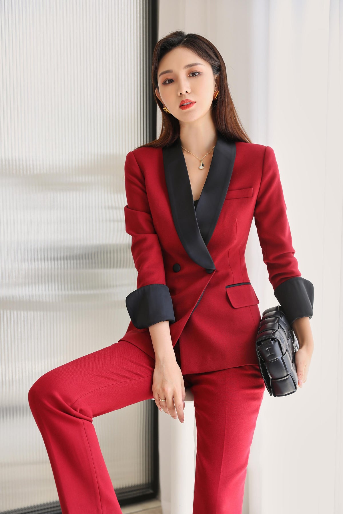 Red Office Women 3 Piece Suit With Slim Fit Pants, Buttoned Vest and  Single-breasted Blazer, Womens Office Wear, Red Pants Suit - Etsy |  Pantsuits for women, Suits for women, Womens suits business